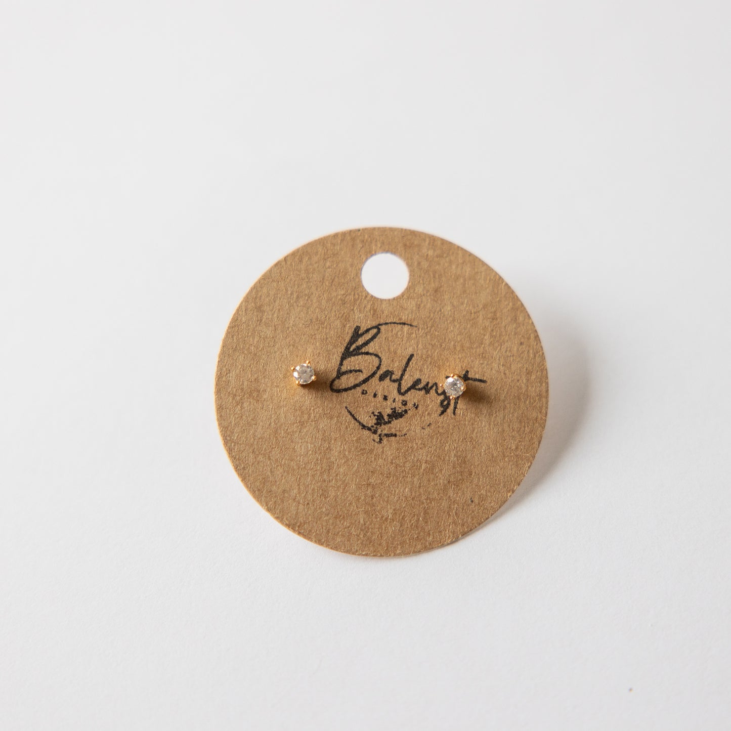 Gold Filled Rhinestone Studs 3mm