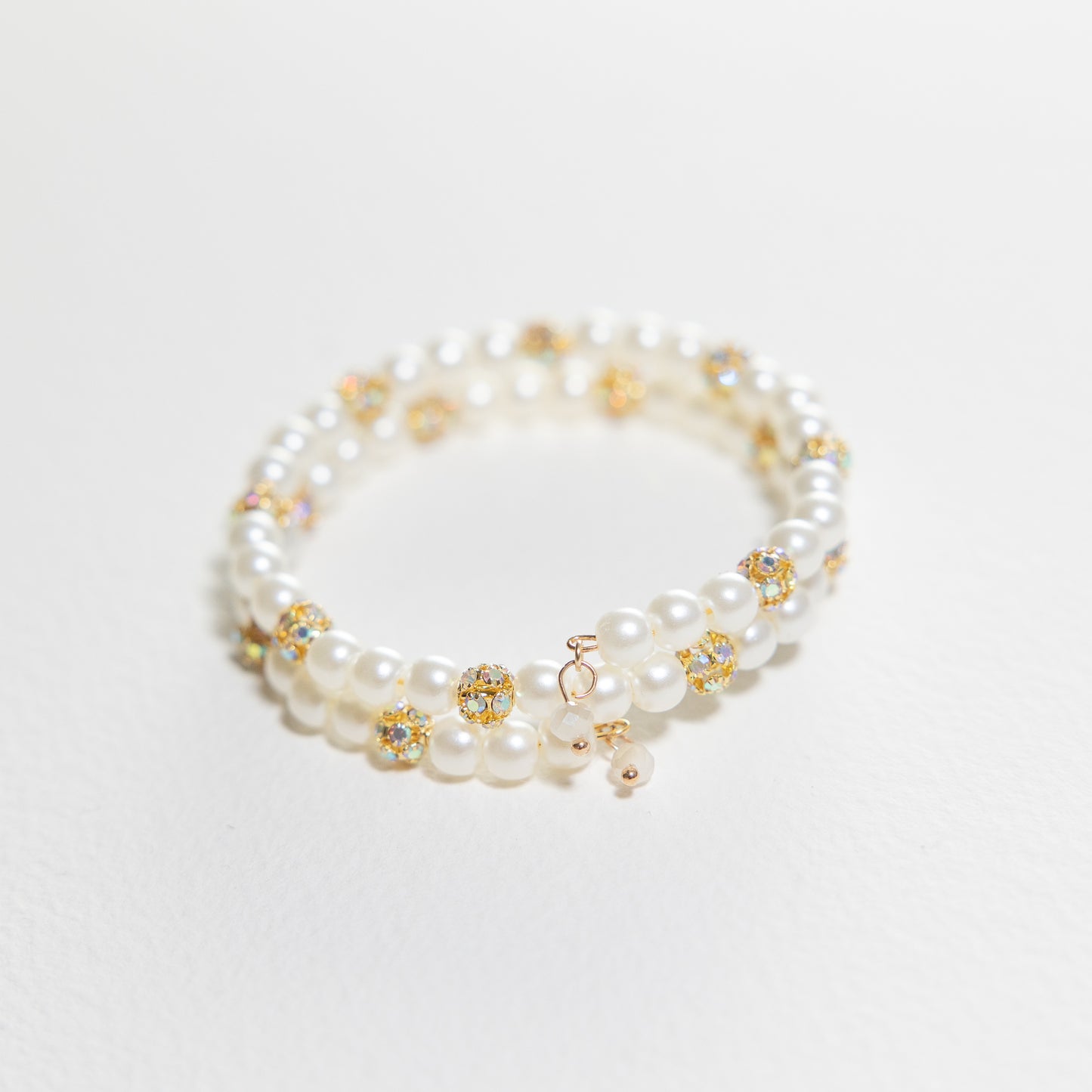 Gold and Pearl Wrap Around Bracelet