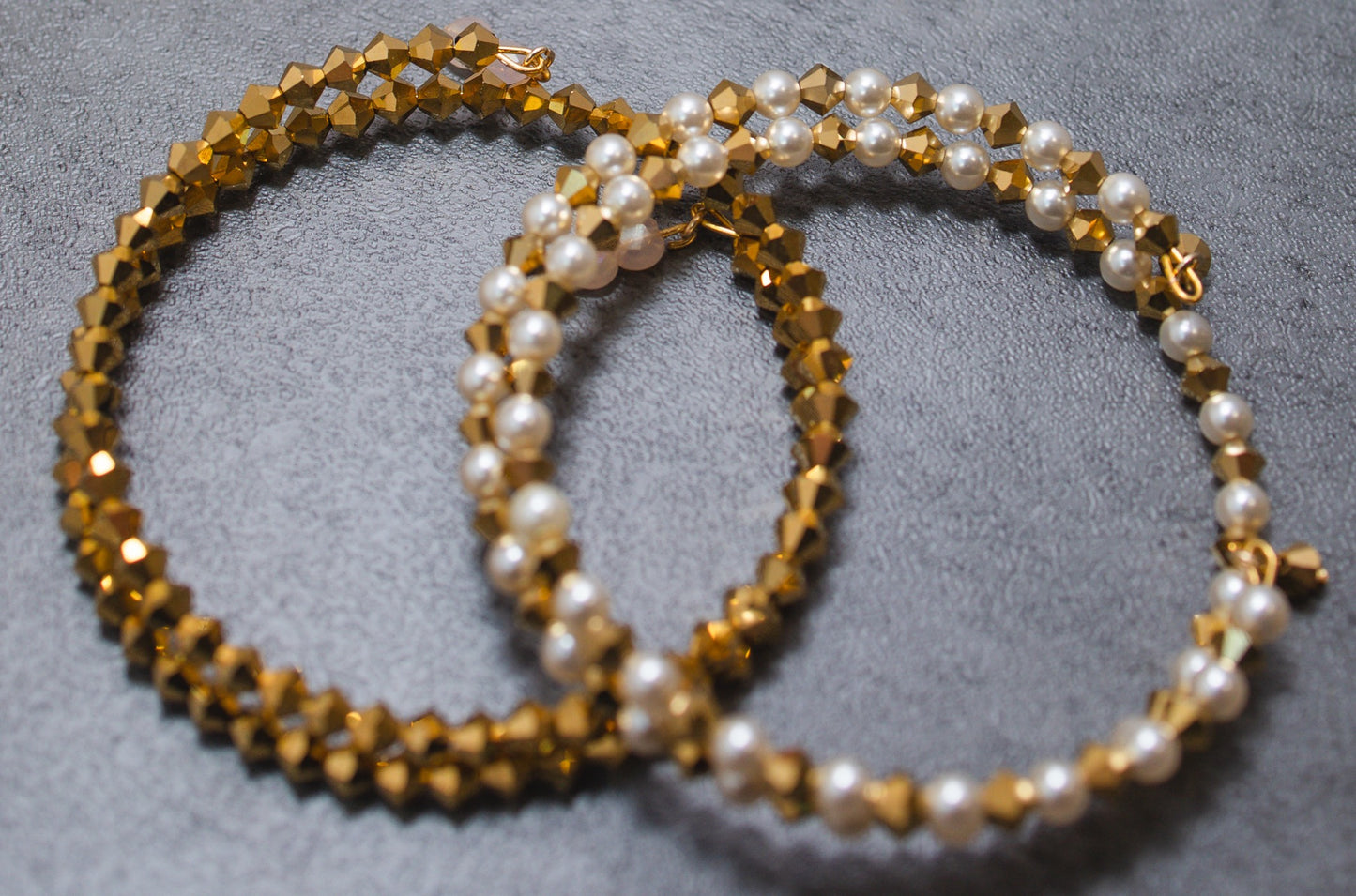 Gold Glass Bead Bracelet