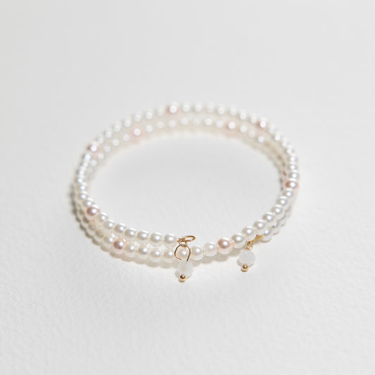 Pink and Pearl Wrap Bracelet