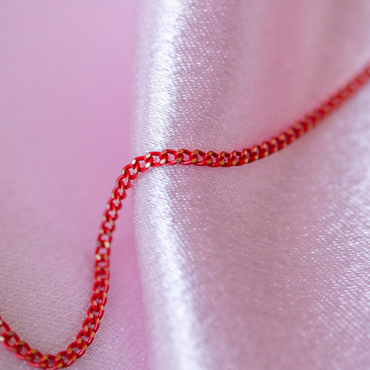 Red & Gold Curb Chain